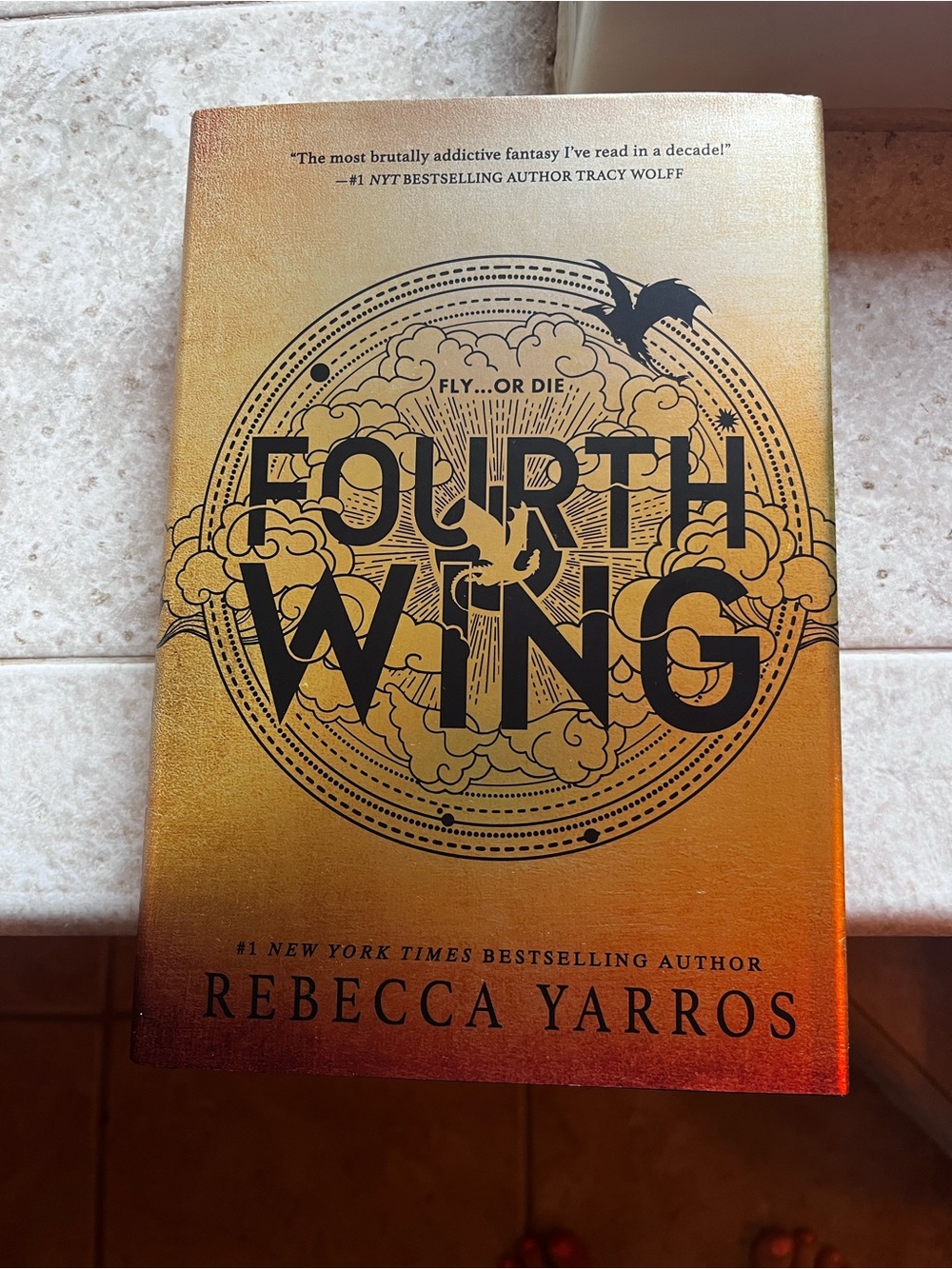 Fourth Wing by Rebecca Yarros - Gold Gradient Hardcover